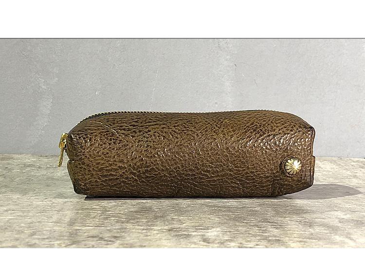 Simple Handmade Leather Womens Makeup Case Black Pencil Case Small Makeup Purse For Men - iwalletsmen