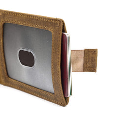 RFID Brown Leather Men's Small Wallet billfold Wallet Black Front Pocket Wallet For Men - iwalletsmen
