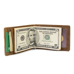 RFID Brown Leather Men's Small Wallet billfold Wallet Black Front Pocket Wallet For Men - iwalletsmen