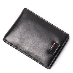 RFID Brown Leather Men's Small Wallet billfold Wallet Black Front Pocket Wallet For Men - iwalletsmen