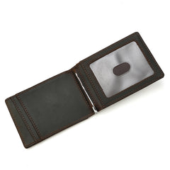 RFID Brown Leather Men's Small Wallet billfold Wallet Black Front Pocket Wallet For Men - iwalletsmen