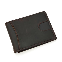 RFID Brown Leather Men's Small Wallet billfold Wallet Black Front Pocket Wallet For Men - iwalletsmen