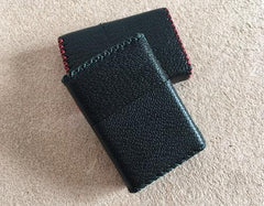 Cool Black Leather Mens Classic Zippo Lighter Case Handmade Standard Zippo Lighter Holder for Men - iwalletsmen