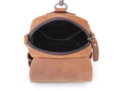 BROWN LEATHER MENS Belt Pouch Belt Bag Waist Bag Mini Side Bag Phone Bag For Men - iwalletsmen