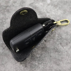 Cool Black Leather Men's Key Wallet Car Key Red Holder Key Holder For Men - iwalletsmen