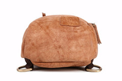 Cool Brown Mens Leather One Shoulder Backpack Chest Bag Sling Bag For Men - iwalletsmen