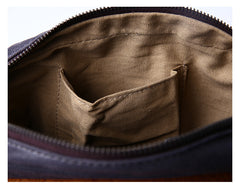Casual Waxed Canvas Leather Mens MIni Side Bag Gray Courier Bag Messenger Bag for Men - iwalletsmen
