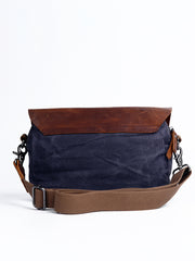 Casual Waxed Canvas Leather Mens MIni Side Bag Gray Courier Bag Messenger Bag for Men - iwalletsmen