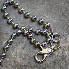 Fashion Silver Mens Long Pants Chain Biker Wallet Chain Beaded Trousers Chain For Men - iwalletsmen