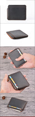 Vintage Brown Leather Men's Front Pocket Wallet Black Slim Card billfold Wallet Small Wallet For Men - iwalletsmen