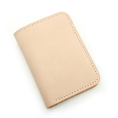 Handmade Mens Leather Vertical Beige Small billfold Wallet Slim Small Bifold Wallets for Men - iwalletsmen