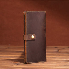 Slim Mens Leather Bifold Long Wallet Bifold Long Wallet for Men - iwalletsmen