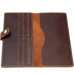 Slim Mens Leather Bifold Long Wallet Bifold Long Wallet for Men - iwalletsmen