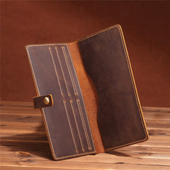 Slim Mens Leather Bifold Long Wallet Bifold Long Wallet for Men - iwalletsmen