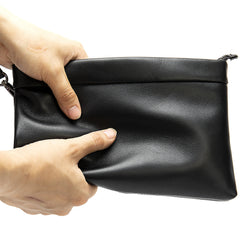 Fashion Black Leather Men's Clutch Purse Clutch Bag Wristlet Bag For Men - iwalletsmen