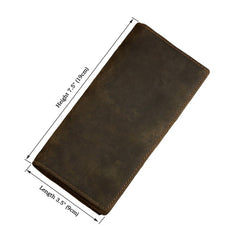 Slim Vintage MENS Leather Bifold Wallet Long and Small Wallet billfold Wallet for MEN - iwalletsmen