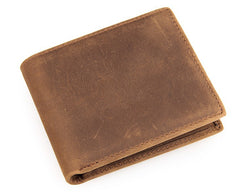 Slim Vintage MENS Leather Bifold Wallet Long and Small Wallet billfold Wallet for MEN - iwalletsmen