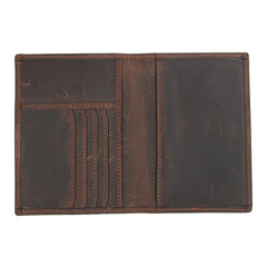 Slim RFID Men's Leather Bifold Passport Wallet Travel Wallet Ticket Wallet For Men - iwalletsmen