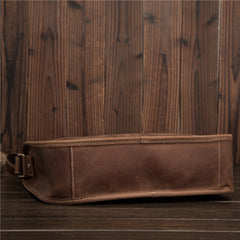 Vintage Brown Leather Men's Side Bag Coffee Courier Bag Shoulder Bag For Men - iwalletsmen