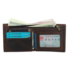 RFID Leather Mens Small Bifold Wallet billfold Wallets Front Pocket Wallets for Men - iwalletsmen