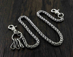 BADASS SILVER STAINLESS STEEL MENS KEY BIKER WALLET CHAIN CHAIN PANTS CHAIN WALLET CHAIN FOR MEN - iwalletsmen