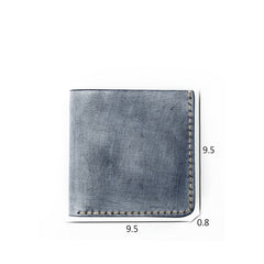 Simple SLim  Handmade Cool Mens Black billfold Wallet Blue Card Wallet Brown Wallet For Men - iwalletsmen