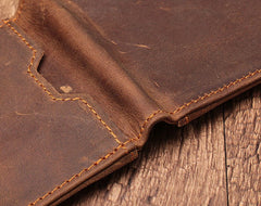 Simple Vintage Mens Leather Small Wallet Bifold billfold Wallet for Men - iwalletsmen