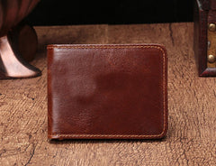 Simple Vintage Mens Leather Small Wallet Bifold billfold Wallet for Men - iwalletsmen