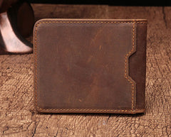 Simple Vintage Mens Leather Small Wallet Bifold billfold Wallet for Men - iwalletsmen