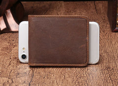 Simple Vintage Mens Leather Small Wallet Bifold billfold Wallet for Men - iwalletsmen