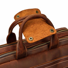 Vintage Leather Briefcase Handbag 14inch Laptop Bag Business Bag Shoulder Bags For Men - iwalletsmen