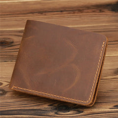 Leather Mens Slim Bifold Wallet Minimalism Wallets Billfold Wallet Front Pocket Wallet for Men