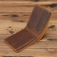 Leather Mens Slim Bifold Wallet Minimalism Wallets Billfold Wallet Front Pocket Wallet for Men