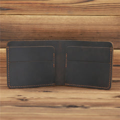 Leather Mens Slim Bifold Wallet Minimalism Wallets Billfold Wallet Front Pocket Wallet for Men