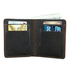 Leather Mens Slim Bifold Wallet Minimalism Wallets Billfold Wallet Front Pocket Wallet for Men