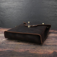 Black Slim Leather Mens Satchel Backpack Women Rucksack Vintage Leather School Backpack For Men
