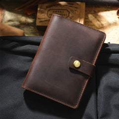 Slim Men's Leather Passport Wallet Compact Bifold Travel Wallet Ticket Wallet For Men
