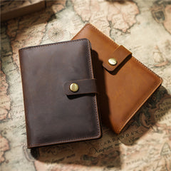 Slim Men's Leather Bifold Passport Wallet Compact Travel Wallet Ticket Wallet For Men