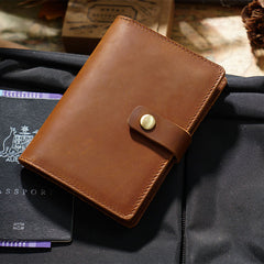 Slim Men's Leather Bifold Passport Wallet Compact Travel Wallet Ticket Wallet For Men