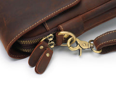 Small Leather Vertical Side Bag Leather Phone Crossbody Bag Mens Shoulder Bag for Men