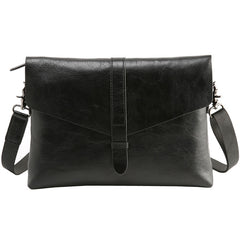 Small Leather Black Mens Cool Messenger Bags Shoulder Bags  for Men - iwalletsmen