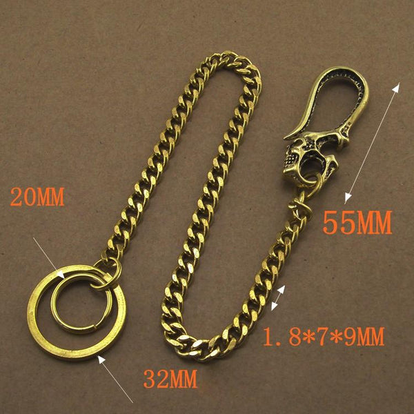 Solid Brass 15inch Wallet Chain Cool Punk Rock Biker Trucker Wallet Chain Trucker Wallet Chain for Men