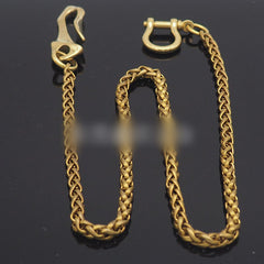 Solid Brass 18'' Wallet Chain Key Chain Gold Wallet Chain Pants Chain For Men - iwalletsmen