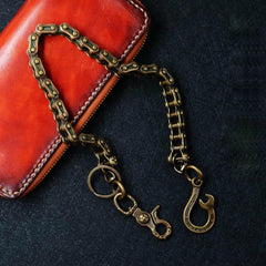 Solid Brass Cool Punk Rock Bike Chain Wallet Chain Biker Trucker Wallet Chain Trucker Wallet Chain for Men