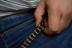 Solid Brass Cool Punk Rock Bike Chain Wallet Chain Biker Trucker Wallet Chain Trucker Wallet Chain for Men
