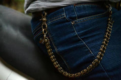 Solid Brass Cool Punk Rock Bike Chain Wallet Chain Biker Trucker Wallet Chain Trucker Wallet Chain for Men