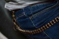 Solid Brass Cool Punk Rock Bike Chain Wallet Chain Biker Trucker Wallet Chain Trucker Wallet Chain for Men