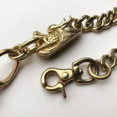 Solid Brass Cool Punk Rock Chinese Dragon Wallet Chain Biker Trucker Wallet Chain Trucker Wallet Chain for Men