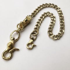 Solid Brass Cool Punk Rock Chinese Dragon Wallet Chain Biker Trucker Wallet Chain Trucker Wallet Chain for Men