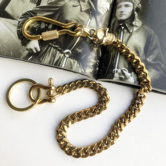 Solid Brass Cool Punk Rock Skull Wallet Chain Biker Trucker Wallet Chain Trucker Wallet Chain for Men